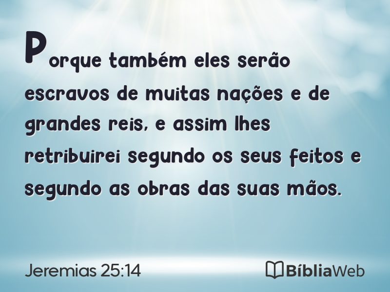 Jeremias 25:14 em imagem para compartilhar