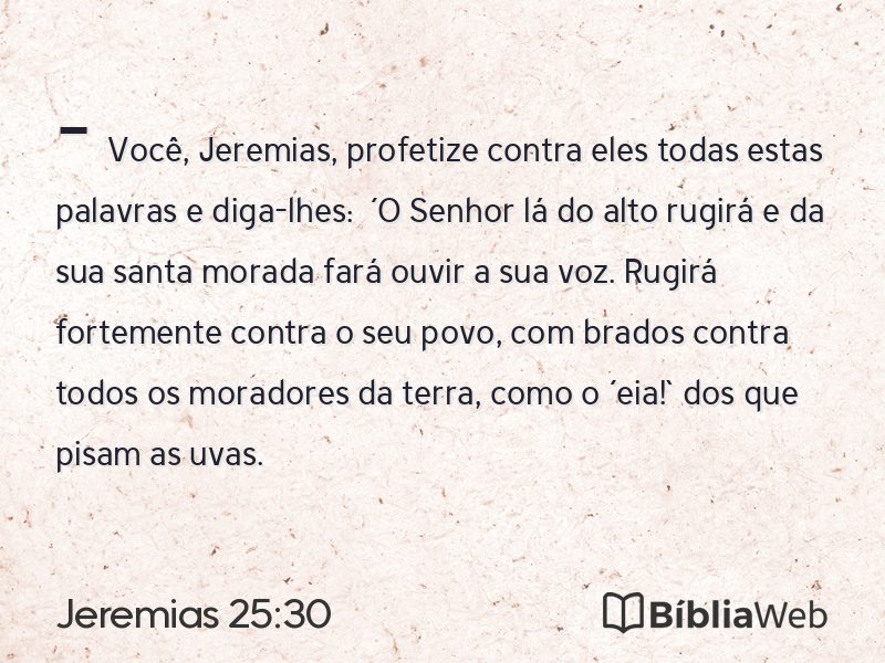 Jeremias 25:30 em imagem para compartilhar