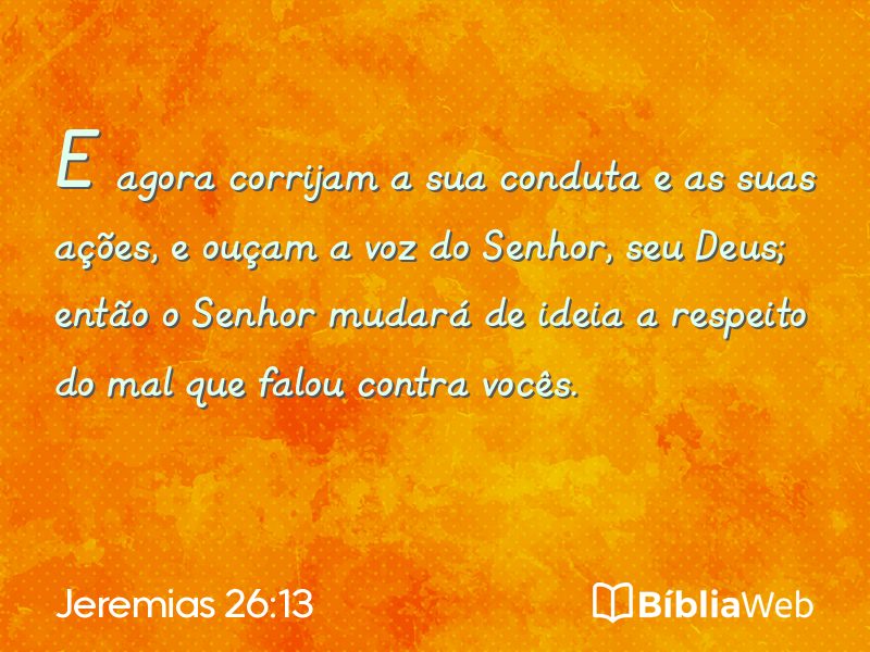 Jeremias 26:13 em imagem para compartilhar