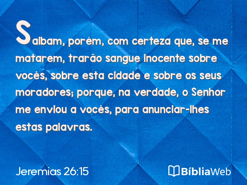 Jeremias 26:15 em imagem para compartilhar
