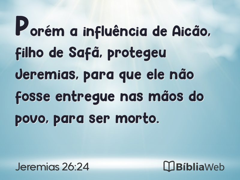 Jeremias 26:24 em imagem para compartilhar