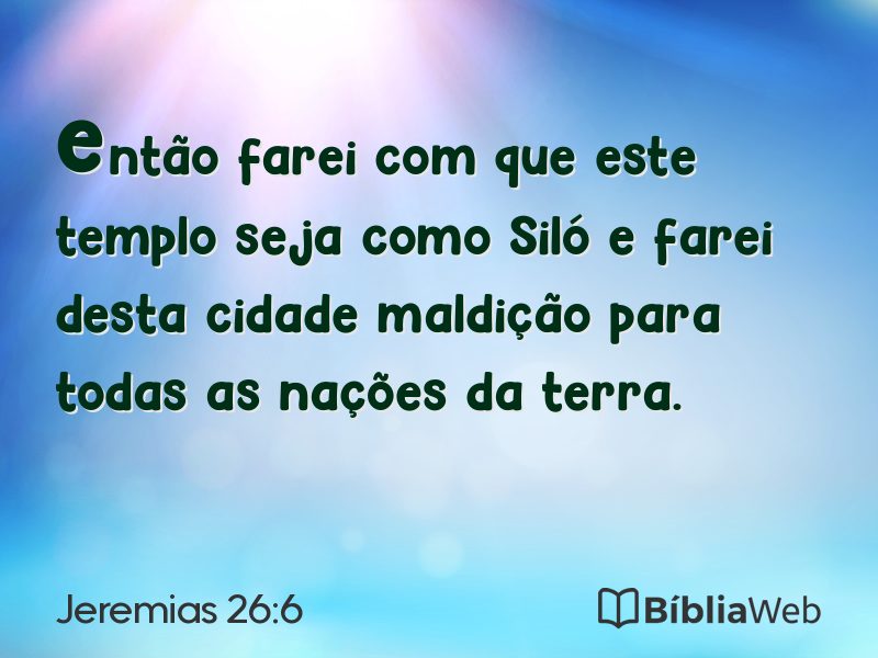 Jeremias 26:6 em imagem para compartilhar