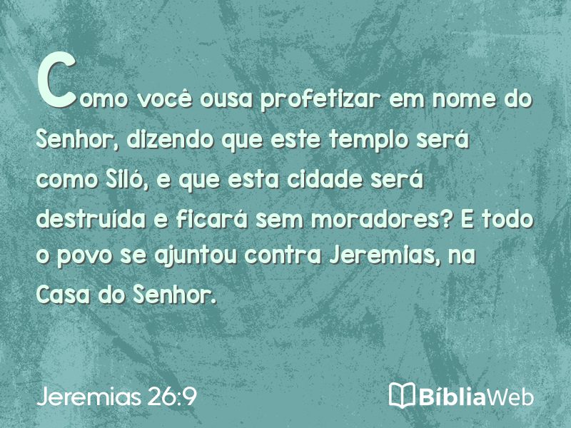 Jeremias 26:9 em imagem para compartilhar