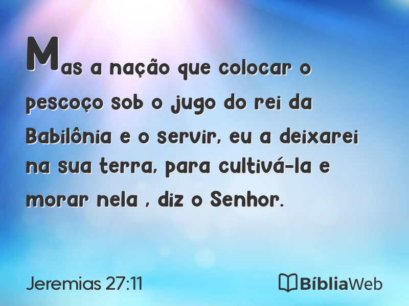 Jeremias 27:11 em imagem para compartilhar