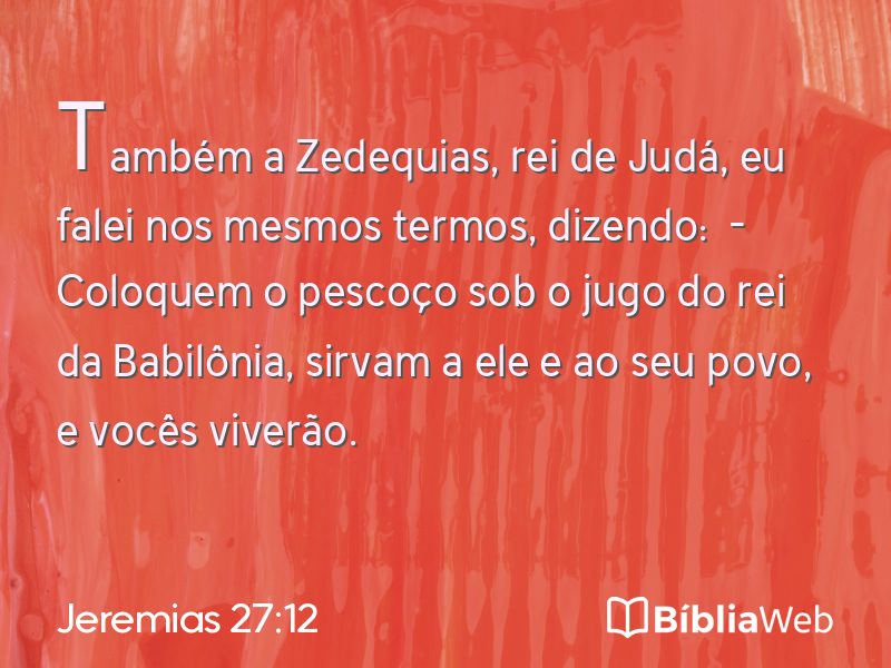 Jeremias 27:12 em imagem para compartilhar