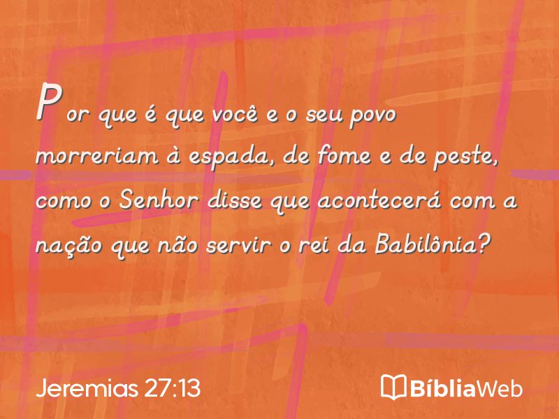 Jeremias 27:13 em imagem para compartilhar