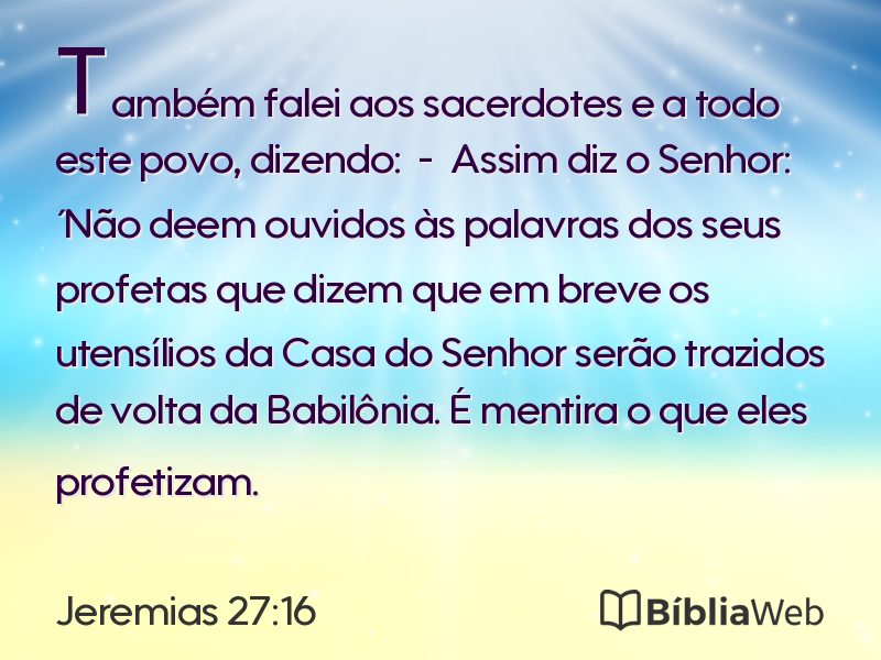 Jeremias 27:16 em imagem para compartilhar