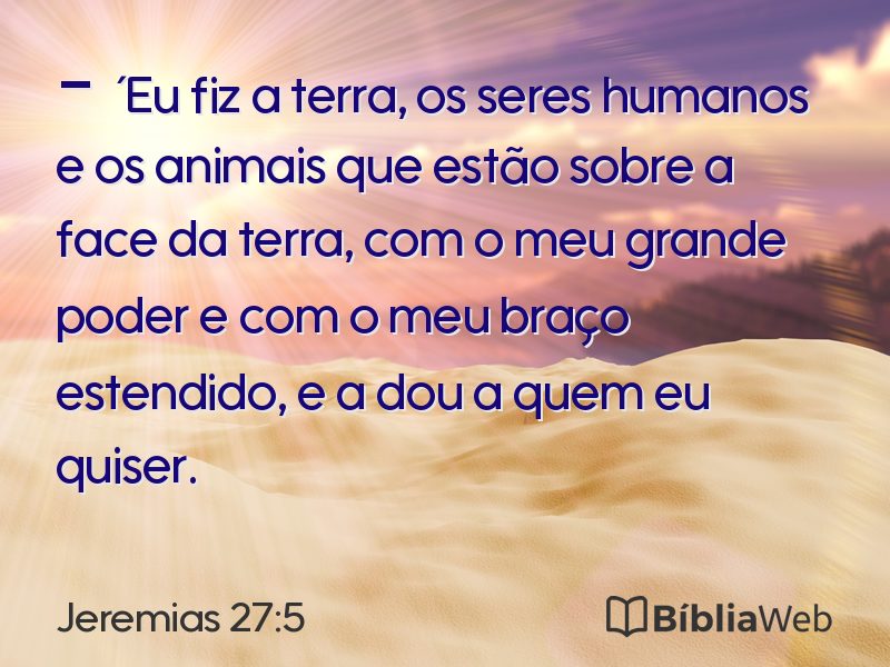 Jeremias 27:5 em imagem para compartilhar