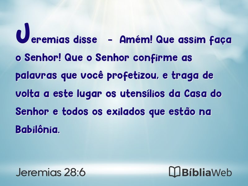Jeremias 28:6 em imagem para compartilhar