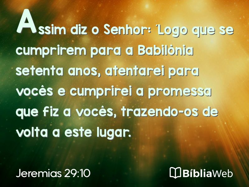 Jeremias 29:10 em imagem para compartilhar