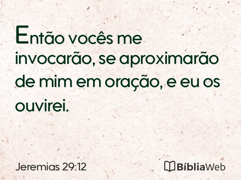 Jeremias 29:12 em imagem para compartilhar