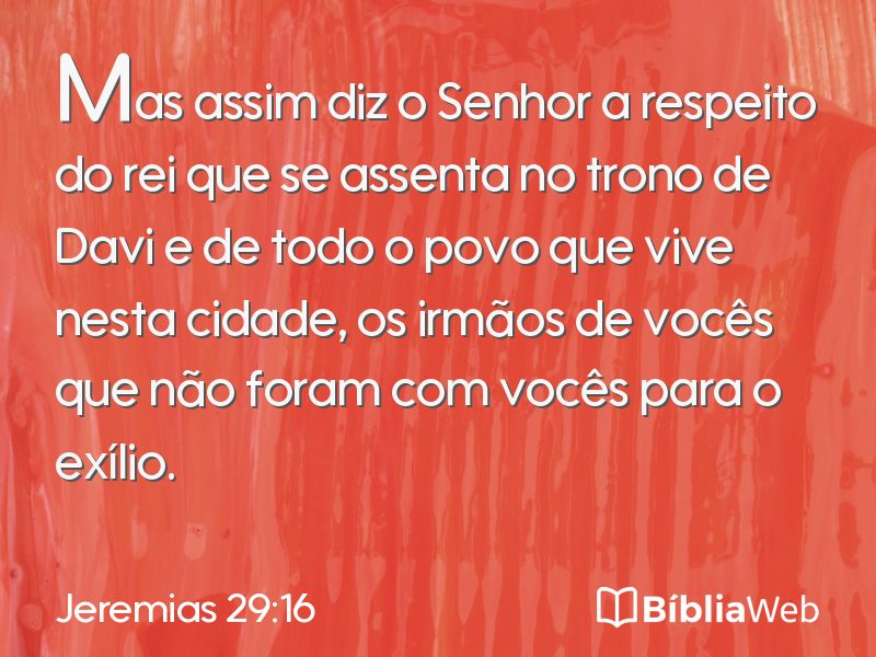 Jeremias 29:16 em imagem para compartilhar