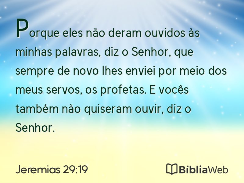 Jeremias 29:19 em imagem para compartilhar