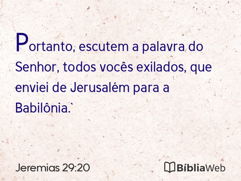 Jeremias 29:20 em imagem para compartilhar