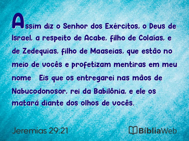 Jeremias 29:21 em imagem para compartilhar
