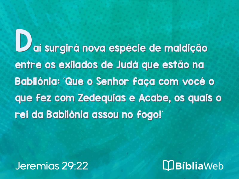 Jeremias 29:22 em imagem para compartilhar