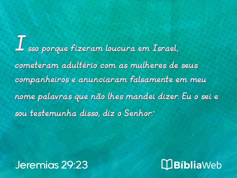 Jeremias 29:23 em imagem para compartilhar