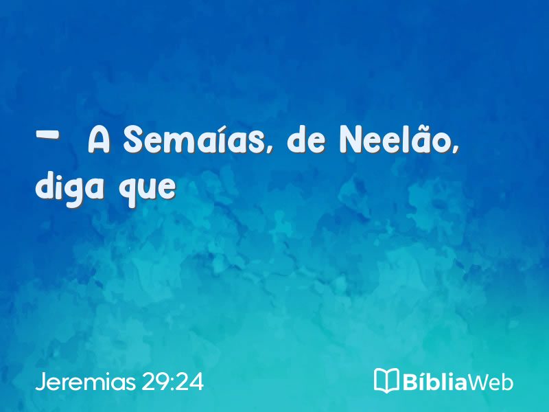 Jeremias 29:24 em imagem para compartilhar