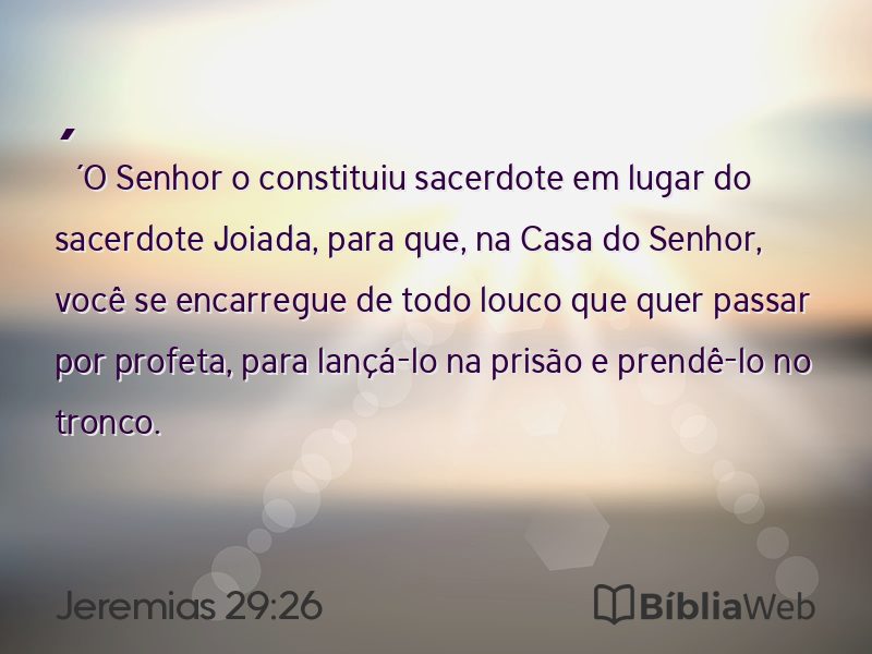 Jeremias 29:26 em imagem para compartilhar