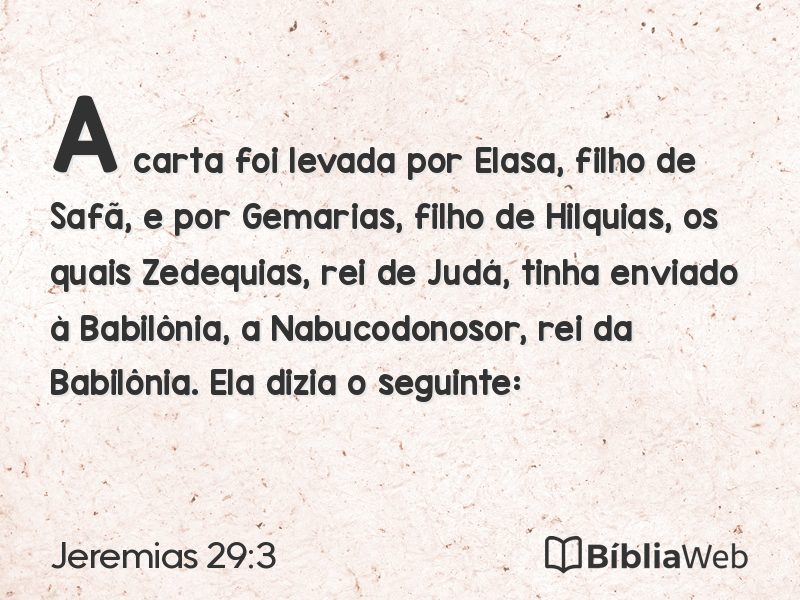 Jeremias 29:3 em imagem para compartilhar