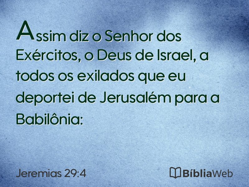 Jeremias 29:4 em imagem para compartilhar