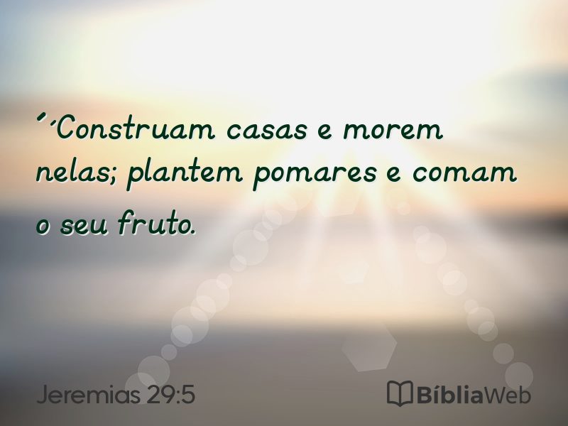 Jeremias 29:5 em imagem para compartilhar