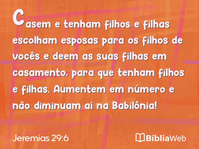 Jeremias 29:6 em imagem para compartilhar