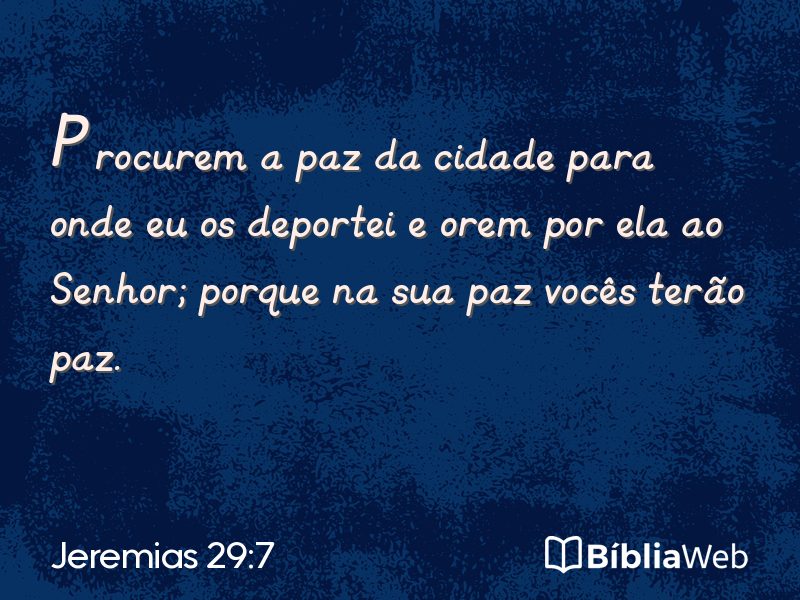 Jeremias 29:7 em imagem para compartilhar