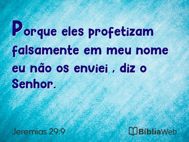 Jeremias 29:9 em imagem para compartilhar
