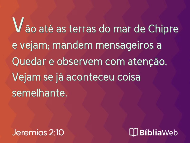 Jeremias 2:10 em imagem para compartilhar