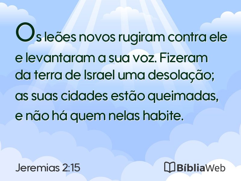 Jeremias 2:15 em imagem para compartilhar
