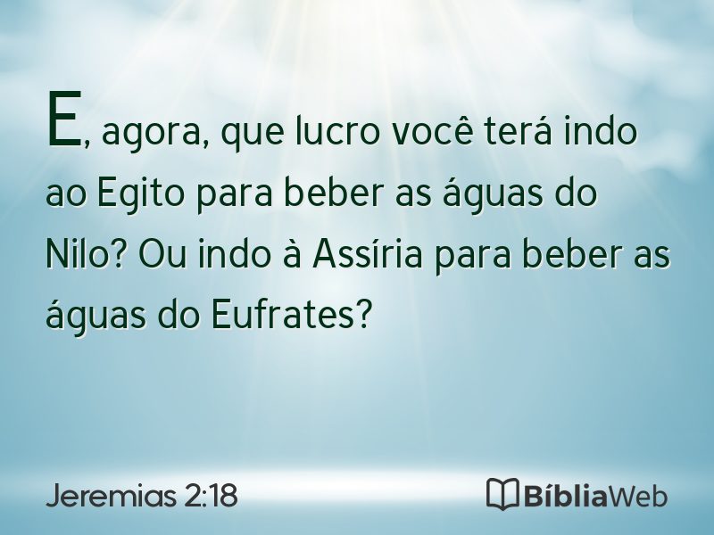 Jeremias 2:18 em imagem para compartilhar