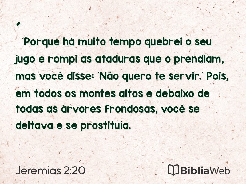 Jeremias 2:20 em imagem para compartilhar