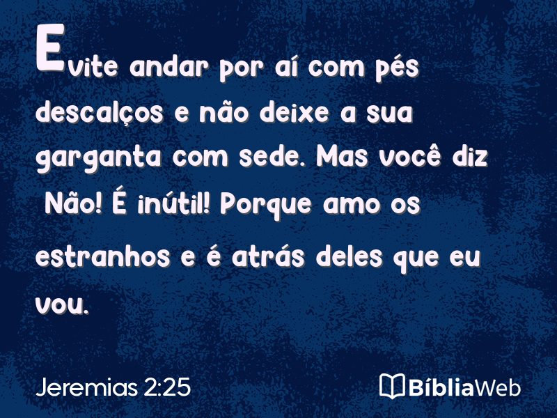 Jeremias 2:25 em imagem para compartilhar