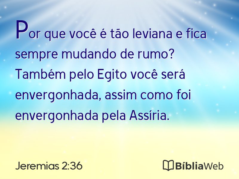 Jeremias 2:36 em imagem para compartilhar