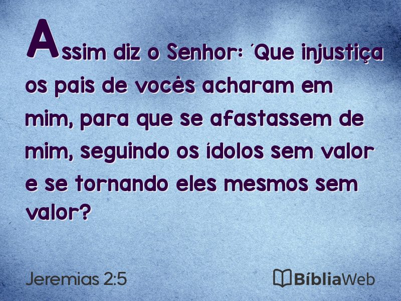 Jeremias 2:5 em imagem para compartilhar