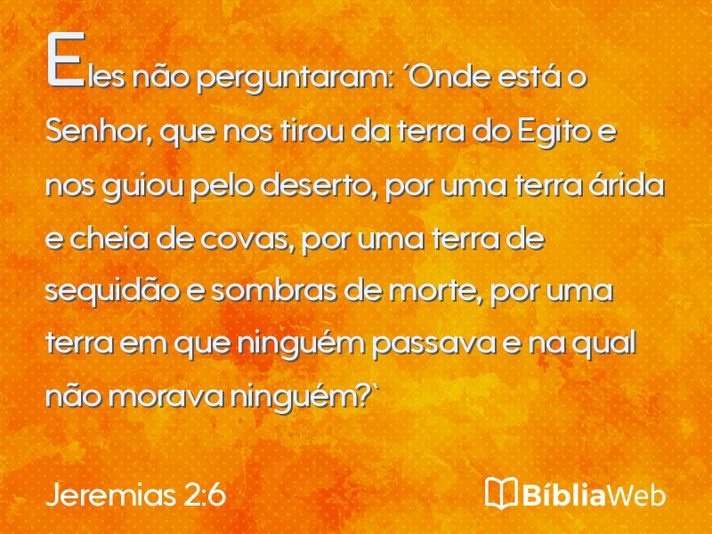Jeremias 2:6 em imagem para compartilhar