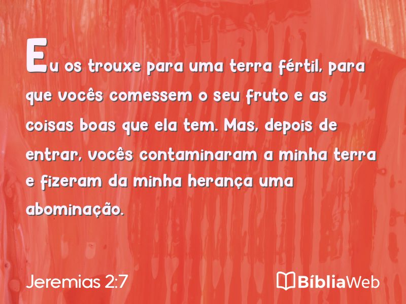 Jeremias 2:7 em imagem para compartilhar