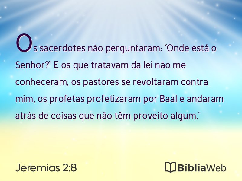 Jeremias 2:8 em imagem para compartilhar