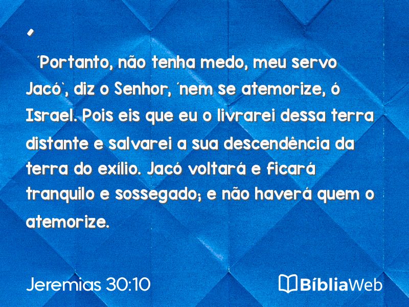 Jeremias 30:10 em imagem para compartilhar