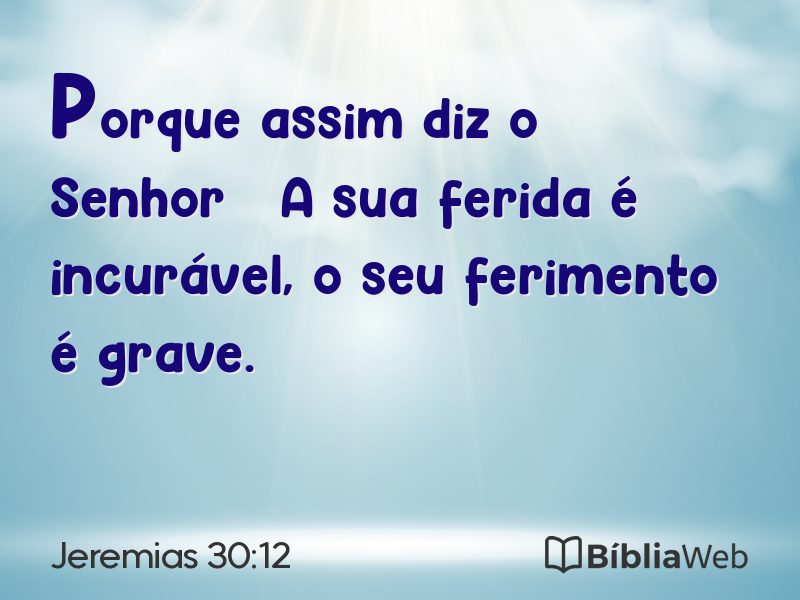 Jeremias 30:12 em imagem para compartilhar