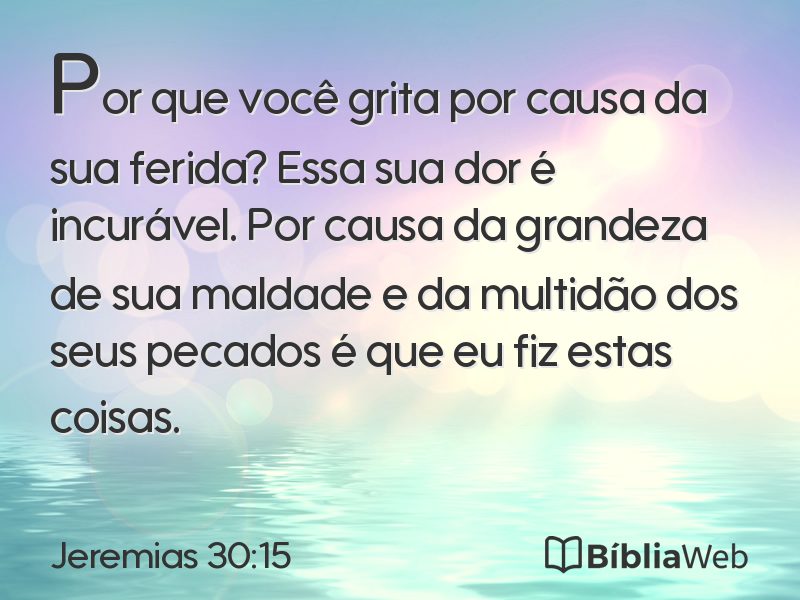 Jeremias 30:15 em imagem para compartilhar