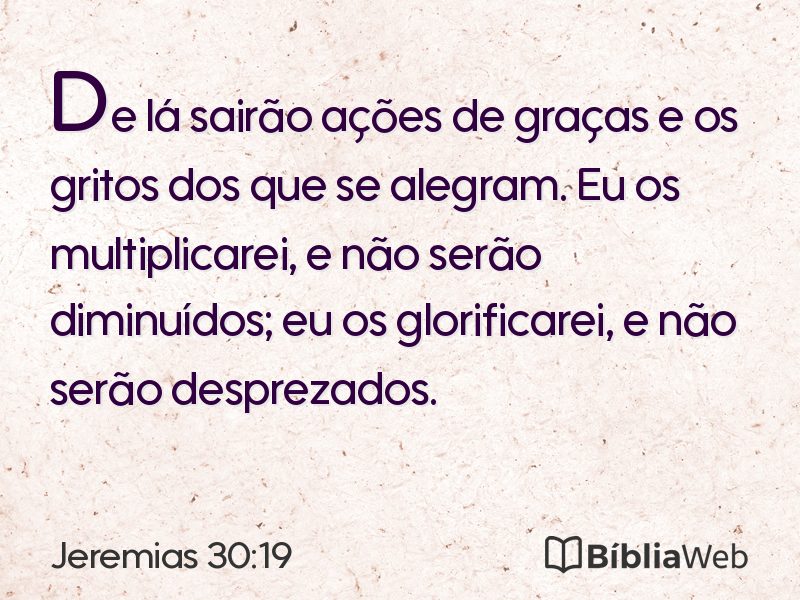 Jeremias 30:19 em imagem para compartilhar