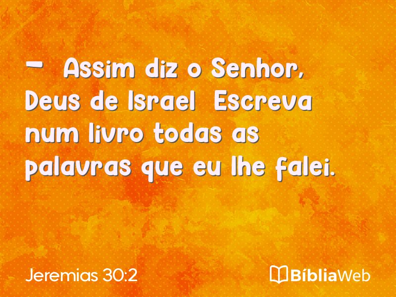 Jeremias 30:2 em imagem para compartilhar