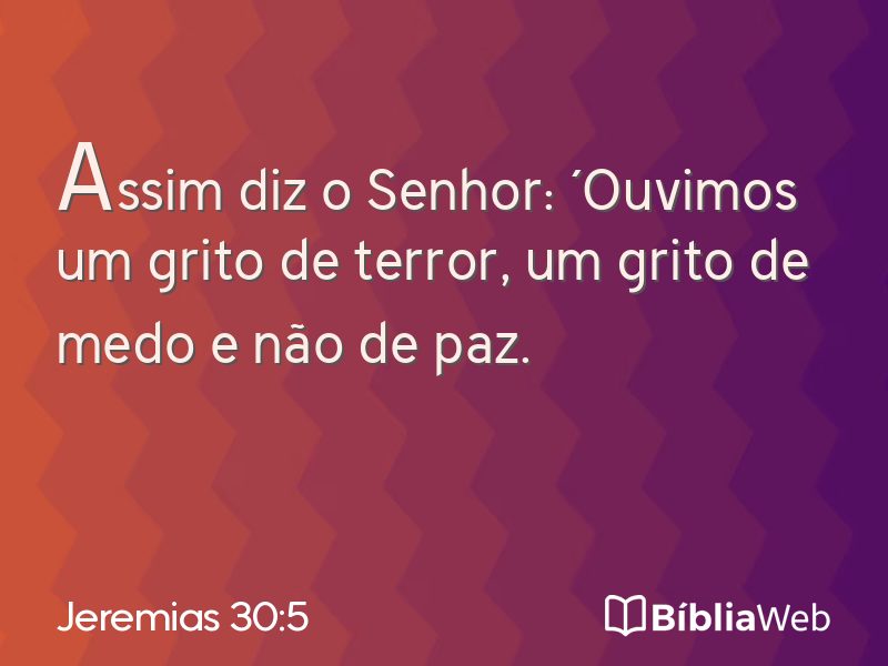 Jeremias 30:5 em imagem para compartilhar