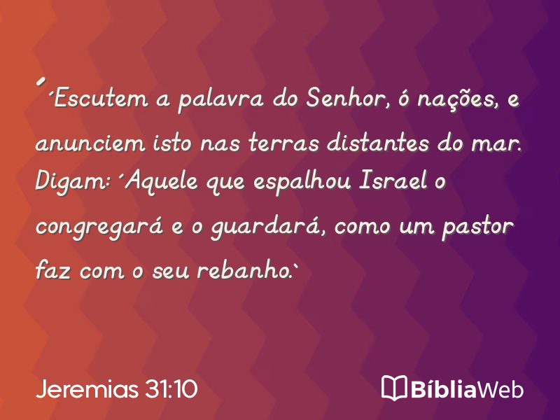 Jeremias 31:10 em imagem para compartilhar