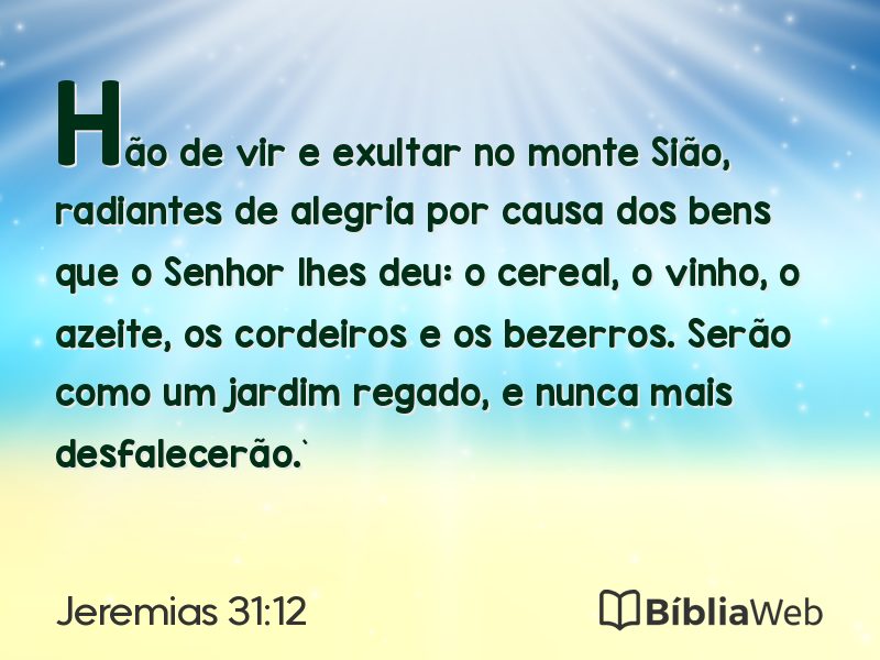 Jeremias 31:12 em imagem para compartilhar