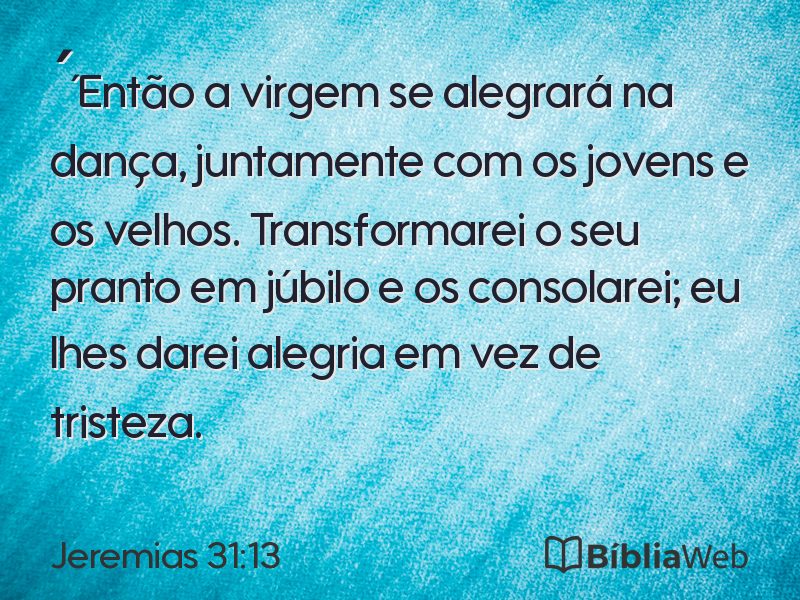 Jeremias 31:13 em imagem para compartilhar
