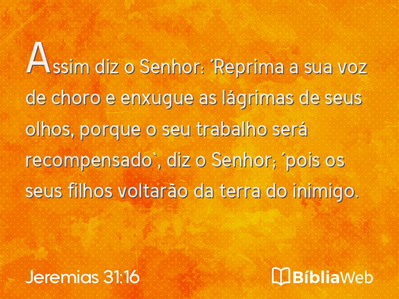Jeremias 31:16 em imagem para compartilhar