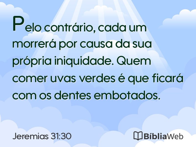 Jeremias 31:30 em imagem para compartilhar